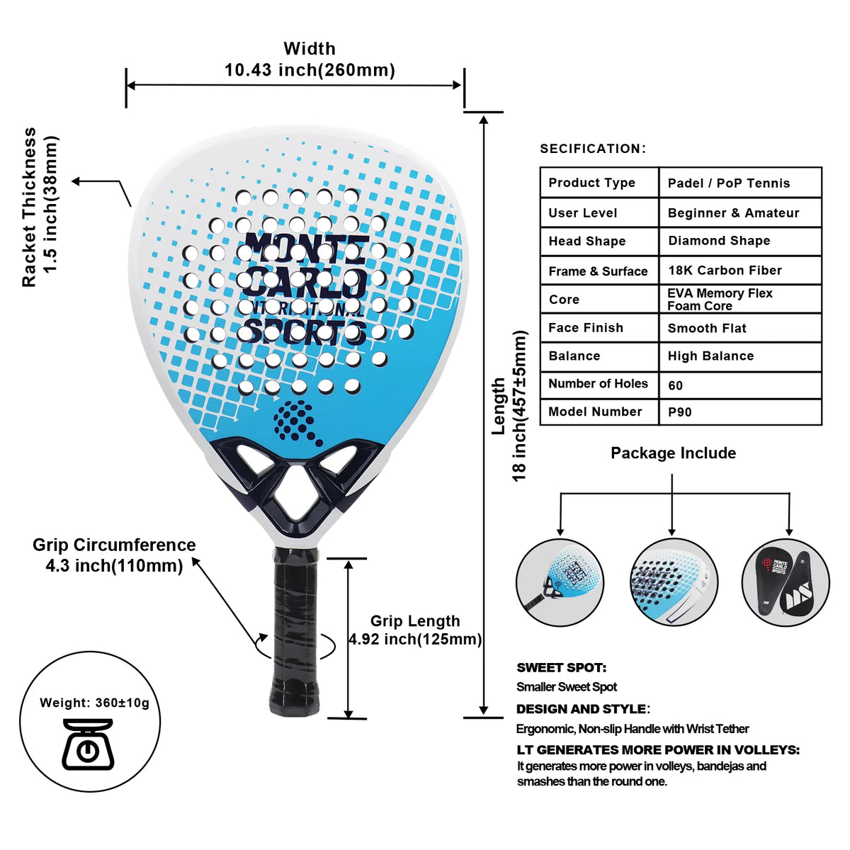 The Clubhouse 18K Diamond Padel Racket