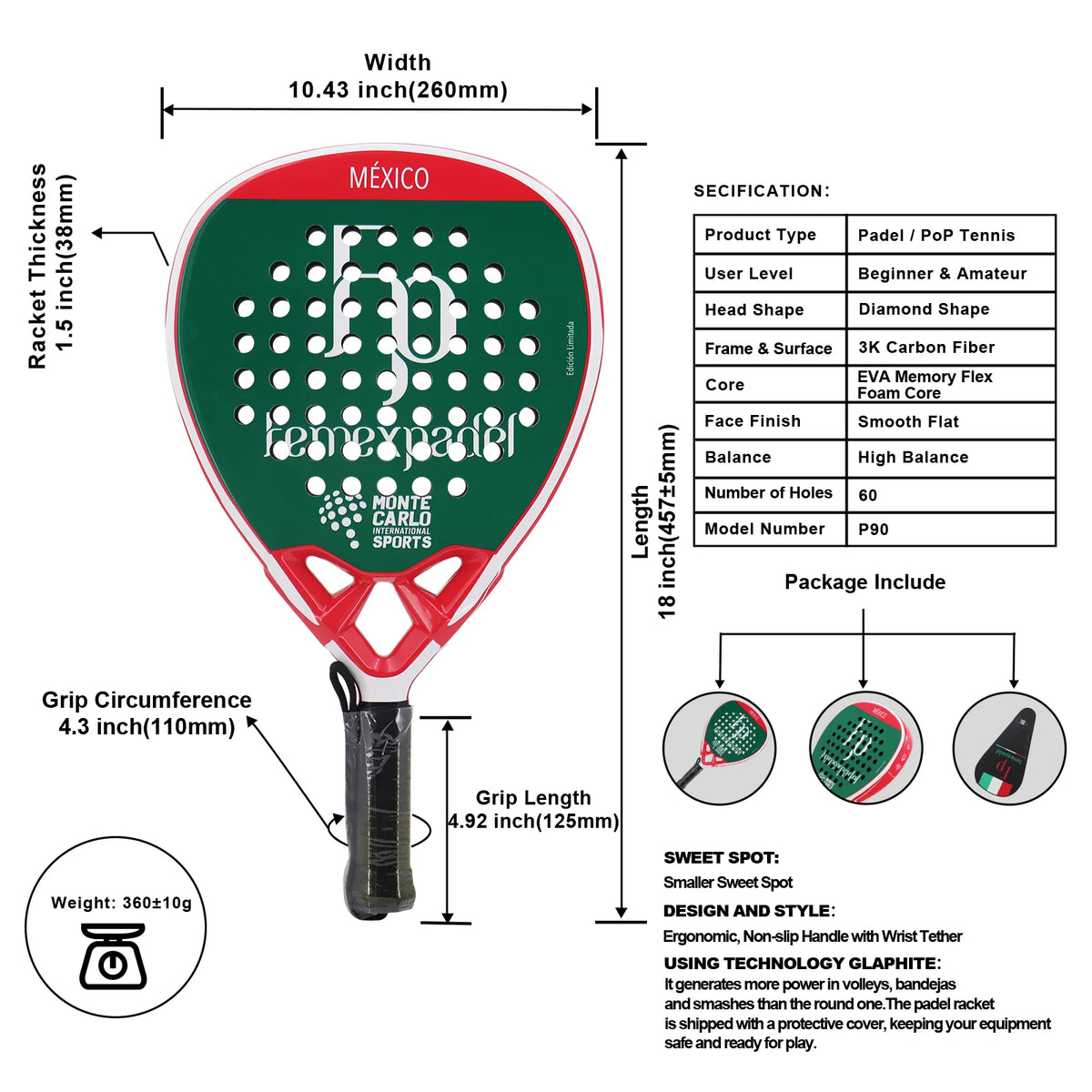 The Clubhouse 18K Diamond Padel Racket